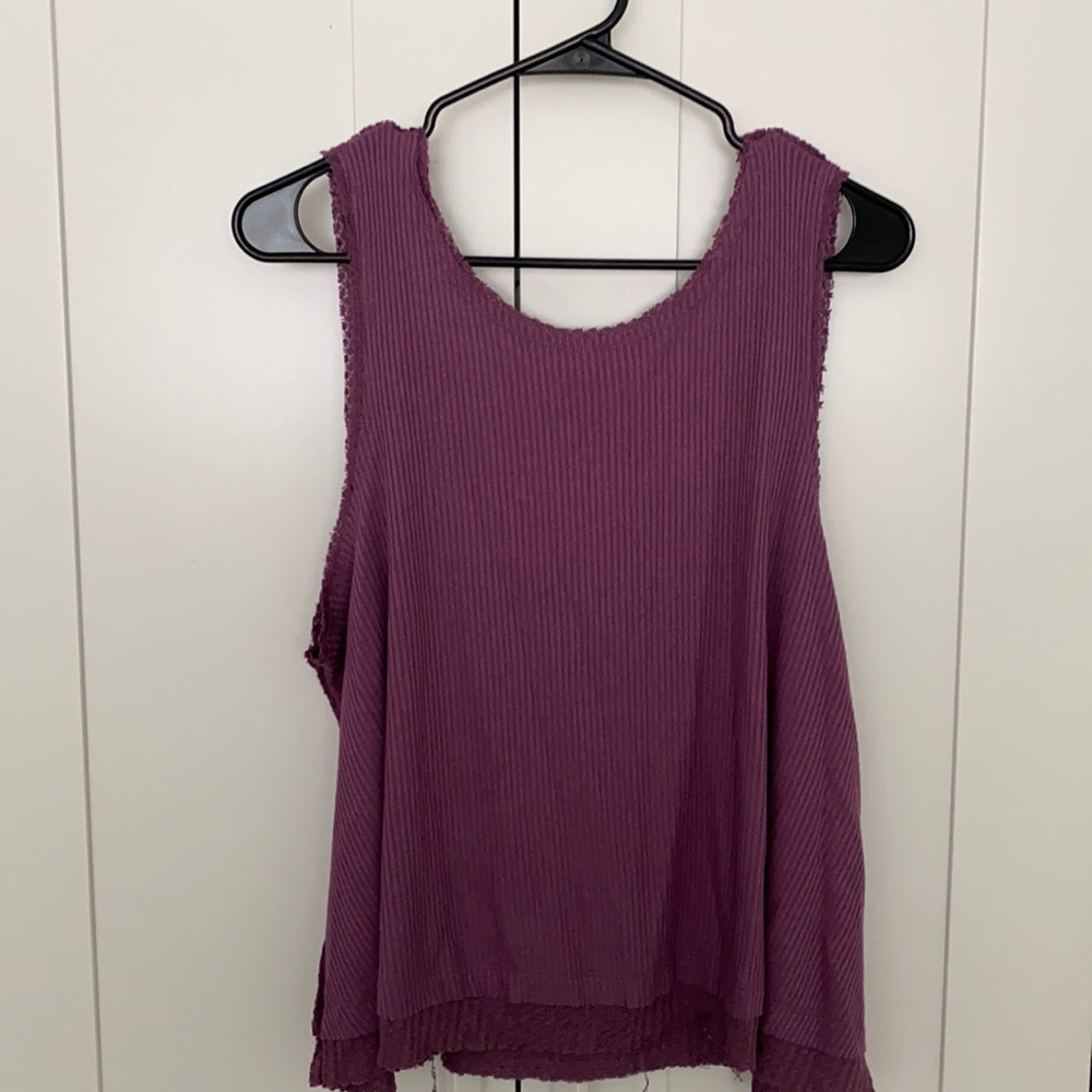 FREE PEOPLE purple tank top with scoop back. Loose fitting and so soft